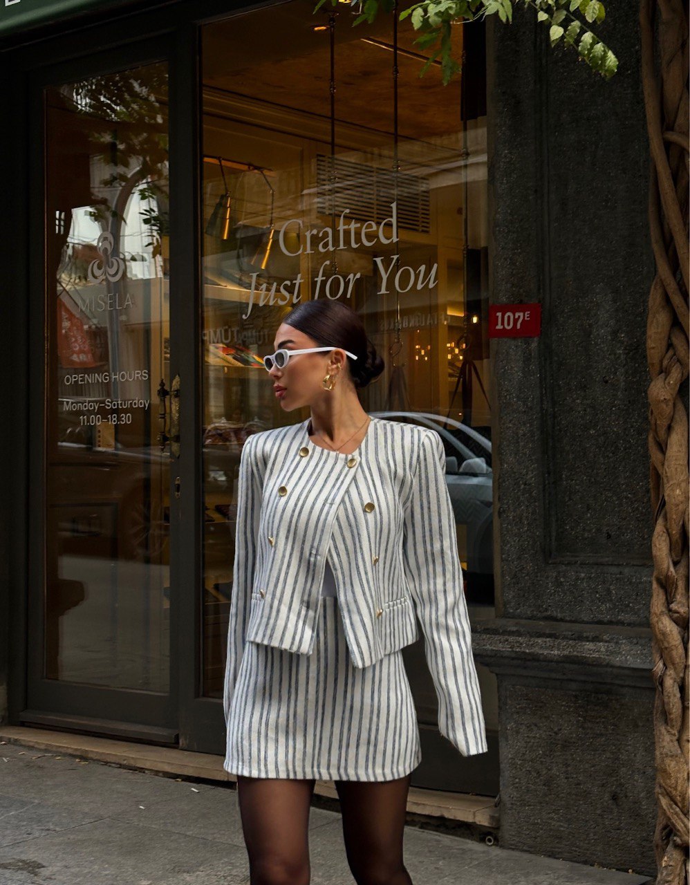 Stripe Blazer Set